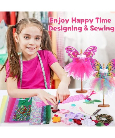 Fashion Designer Kits for Girls Fairy Crafts Princess Toys Fashion Design Sketchbook Mannequins Butterfly Wings Sewing Kit fo...