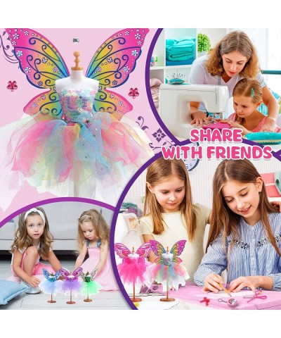 Fashion Designer Kits for Girls Fairy Crafts Princess Toys Fashion Design Sketchbook Mannequins Butterfly Wings Sewing Kit fo...