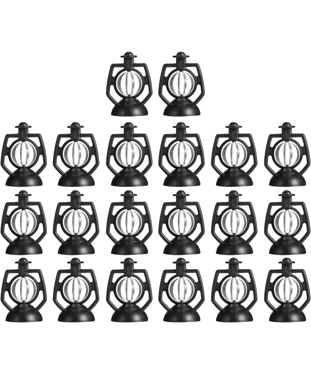 20pcs Black Dollhouse Miniature Lantern Christmas Tree Ornaments Lamp Light Dollhouse Miniature Resin Craft for Room Plants P...