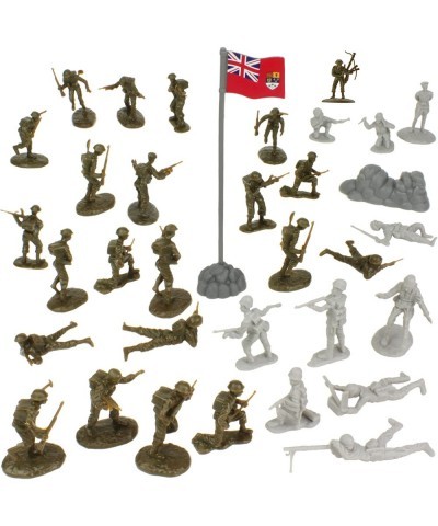 BMC WW2 D-Day Juno Beach Plastic Army Men - 35pc Canada & German Soldier Figures $24.77 Play Figure Playsets