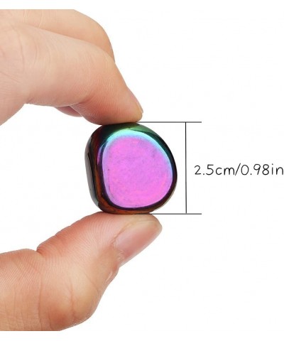 16PCS Magnetic Stones Magnets Rainbow Colorful Round Magnets Hematite Magnets Stones Neat Polished Magnets Suitable for Child...