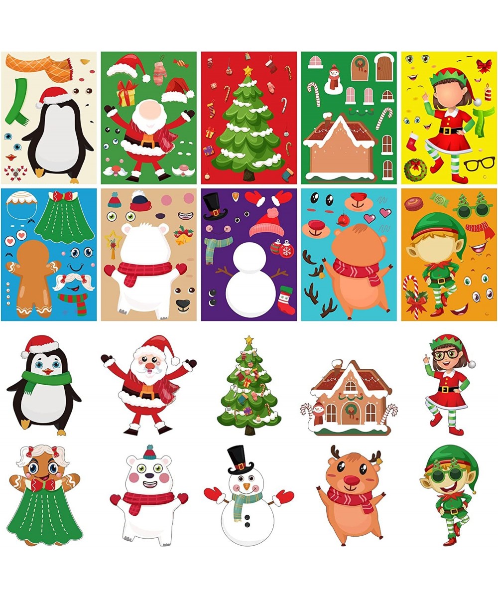 40 Sheets Christmas Party Games Stickers for Kids Make-a-face Christmas Stickers Make Your Own Christmas Activities Sticker w...