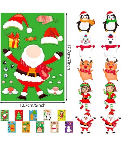 40 Sheets Christmas Party Games Stickers for Kids Make-a-face Christmas Stickers Make Your Own Christmas Activities Sticker w...