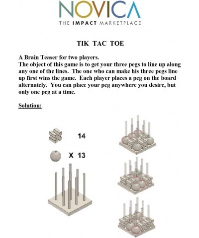 275090 Light Brown Hand Made Rain Tree Wood Tic Tac Toe Game '3D' $64.96 Board Games