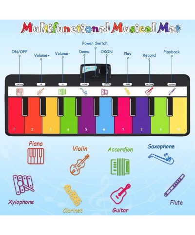 Piano Musical Mat Toddler Toys with 8 Kids Musical Instruments Sounds Floor Piano Touch Play Mat for Baby Learning Educationa...