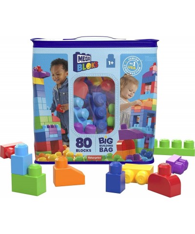 BLOKS 80-piece Building Blocks Toddler Toys with Storage Bag Big Building Bag for Toddlers 1-3 - Blue $27.44 Early Developmen...