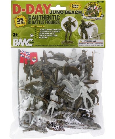 BMC WW2 D-Day Juno Beach Plastic Army Men - 35pc Canada & German Soldier Figures $24.77 Play Figure Playsets