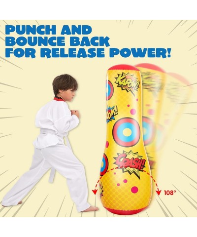 2 Pack Inflatable Bopper 47 Inches Kids Punching Bag with Bounce-Back Action Inflatable Punching Bag for Kids $40.59 Toy Spor...