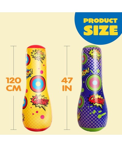 2 Pack Inflatable Bopper 47 Inches Kids Punching Bag with Bounce-Back Action Inflatable Punching Bag for Kids $40.59 Toy Spor...