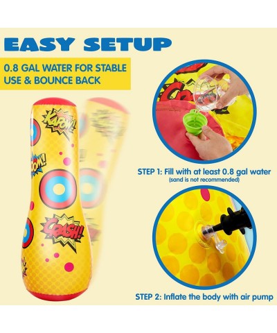 2 Pack Inflatable Bopper 47 Inches Kids Punching Bag with Bounce-Back Action Inflatable Punching Bag for Kids $40.59 Toy Spor...