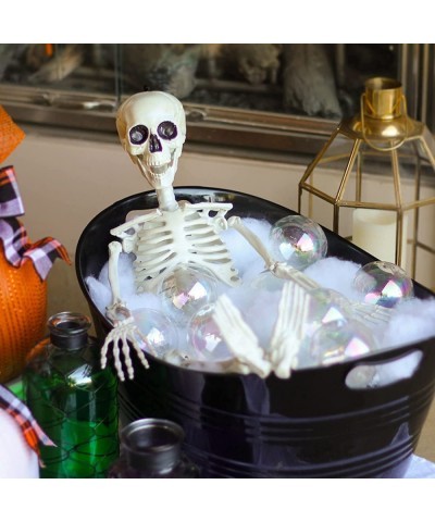 Pack of 2 16" Halloween Skeleton - Full Body Posable Skeleton with Movable Joints for Party Haunted House Desk Decorations $1...