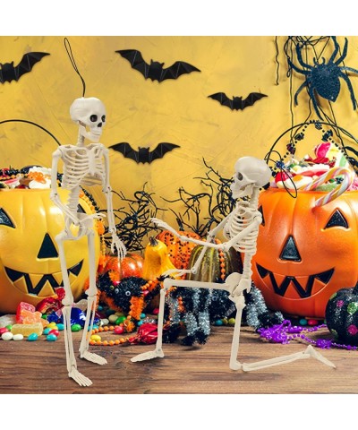 Pack of 2 16" Halloween Skeleton - Full Body Posable Skeleton with Movable Joints for Party Haunted House Desk Decorations $1...