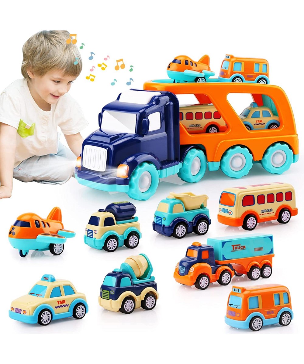 Kids Toys Cars Deluxe Playset : 1 Big and 8 Small Pull-Back Cars for Boys Boy Toy Cars Playset with Sound and Light Toys for ...