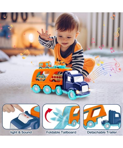 Kids Toys Cars Deluxe Playset : 1 Big and 8 Small Pull-Back Cars for Boys Boy Toy Cars Playset with Sound and Light Toys for ...