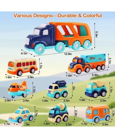 Kids Toys Cars Deluxe Playset : 1 Big and 8 Small Pull-Back Cars for Boys Boy Toy Cars Playset with Sound and Light Toys for ...