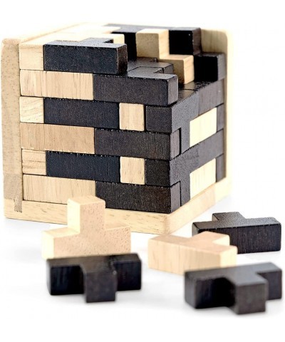 Brain Teaser 3D Puzzle Wooden Cube Children's Adult Brain Puzzle Solve The Puzzle Entertainment and Educational Tools $18.54 ...