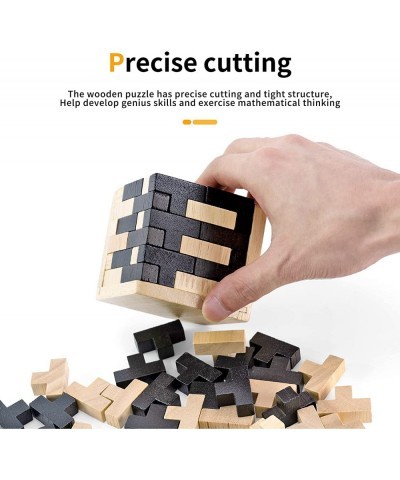 Brain Teaser 3D Puzzle Wooden Cube Children's Adult Brain Puzzle Solve The Puzzle Entertainment and Educational Tools $18.54 ...