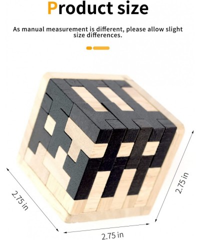 Brain Teaser 3D Puzzle Wooden Cube Children's Adult Brain Puzzle Solve The Puzzle Entertainment and Educational Tools $18.54 ...