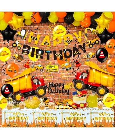 Construction Birthday Party Supplies 67Pcs Construction Party Decorations with Construction Balloons Banner Birthday Tableclo...