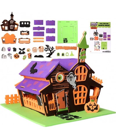 3 Pack Halloween Foam Haunted House 3D Craft Kit for Kids 3D Halloween Scary Haunted House and Pumpkin Haunted House Hallowee...