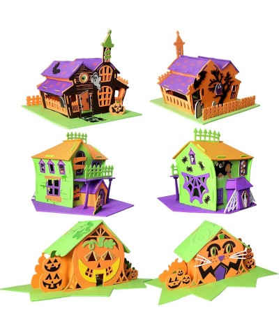 3 Pack Halloween Foam Haunted House 3D Craft Kit for Kids 3D Halloween Scary Haunted House and Pumpkin Haunted House Hallowee...