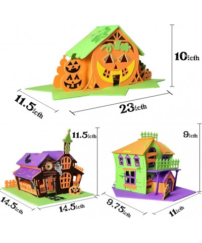 3 Pack Halloween Foam Haunted House 3D Craft Kit for Kids 3D Halloween Scary Haunted House and Pumpkin Haunted House Hallowee...