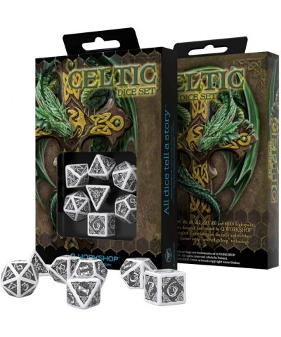 Celtic 3D Revised White & Black Dice Set (7) [Refreshed Design] $26.65 Game Accessories