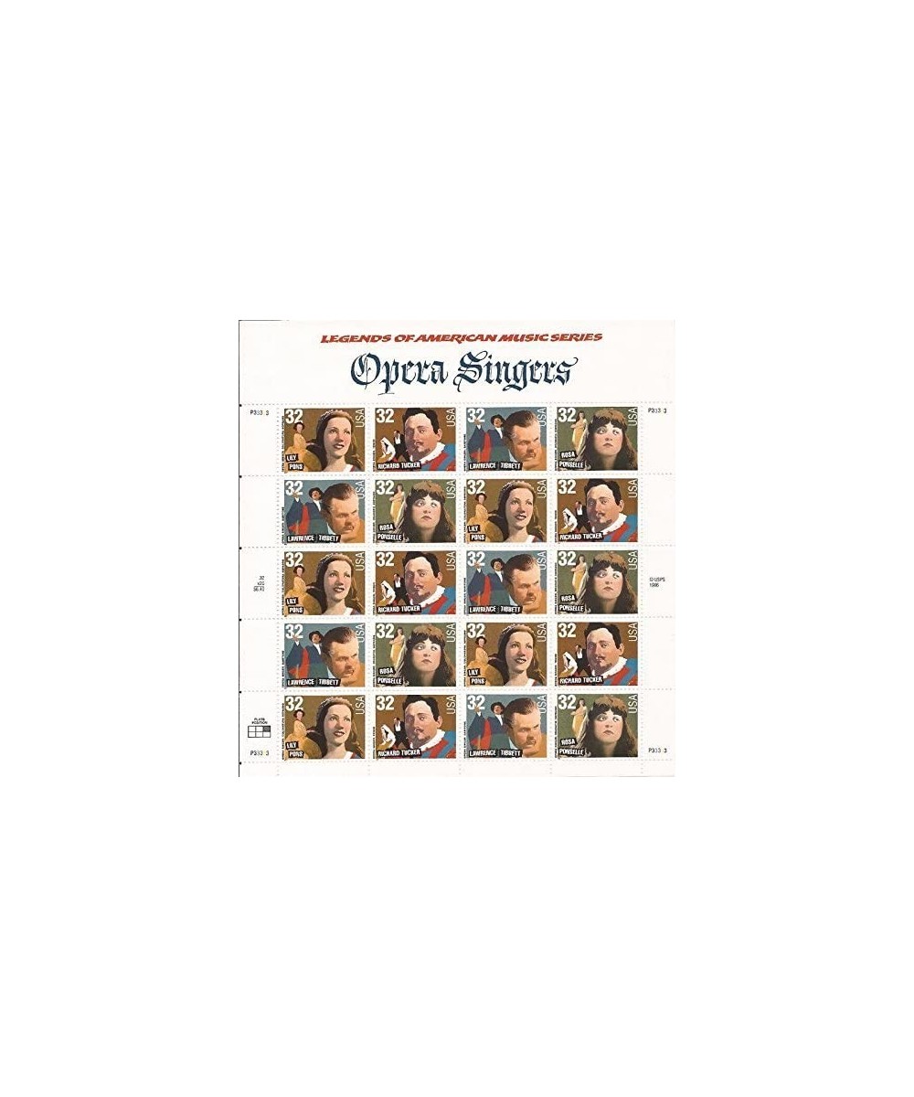 Opera Singers Sheet of Twenty 32 Cent Stamps Scott 3154-57 $17.16 Collectible Postage Stamps