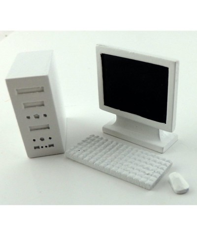 Dollhouse Miniature 1:12 Scale 3PC White Computer Set T8003 $34.38 Dollhouse Accessories