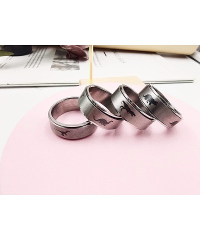 Dinosaur Fidget Rings for Women Men Stainless Steel Spinner Ring Stress Relieving Anxiety Ring Jurassic Dinosaurs Anti Anxiet...