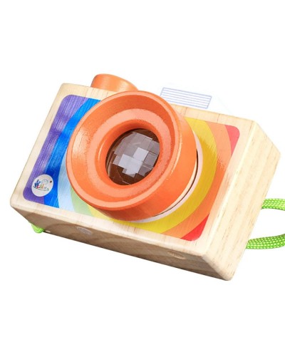 Wooden Mini Baby Camera Toy Rainbow Color with Multi-Prisms Lens for Toddlers and Kids Wood Pretend Play Camera Toy $19.46 Pr...