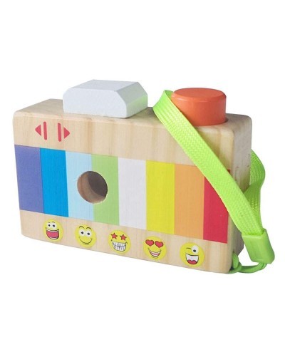 Wooden Mini Baby Camera Toy Rainbow Color with Multi-Prisms Lens for Toddlers and Kids Wood Pretend Play Camera Toy $19.46 Pr...