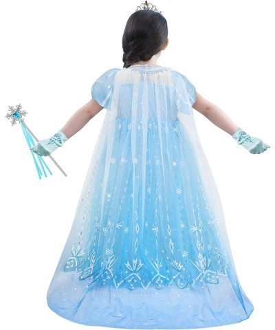 Girls Elsa Costume Princess Dress up Fancy Birthday Halloween Cosplay Party with Accessories $43.83 Kids' Costumes