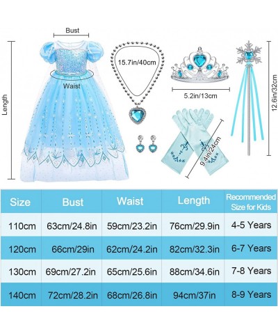 Girls Elsa Costume Princess Dress up Fancy Birthday Halloween Cosplay Party with Accessories $43.83 Kids' Costumes