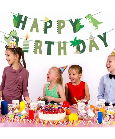 Dinosaur Birthday Banner - Dinosaur Happy Birthday Banner Dinosaur Theme Birthday Party Decorations for Kids $14.70 Kids' Par...