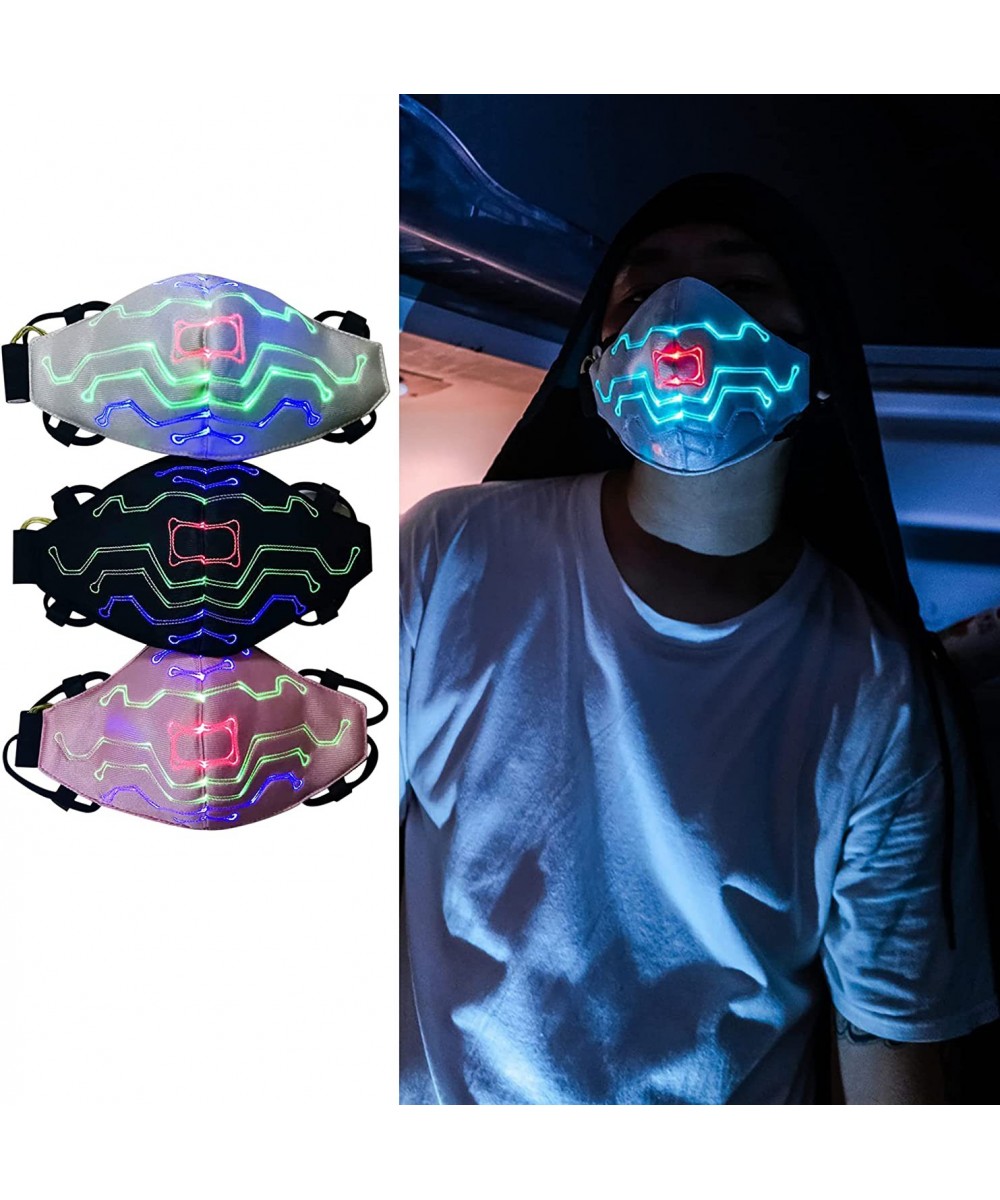 LED Cool Face Mask Anime Light Up Mask Voice Activated USB Rechargeable Smart Mask for Halloween Party Christmas Carnival $25...