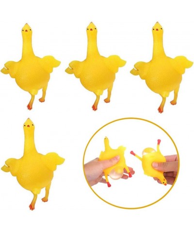 4 Pack Funny Decompression Chicken Toy Squeeze Laying Egg Gift for Easter Reduce Stress Relief Ball Keychain Keyrings Novelty...