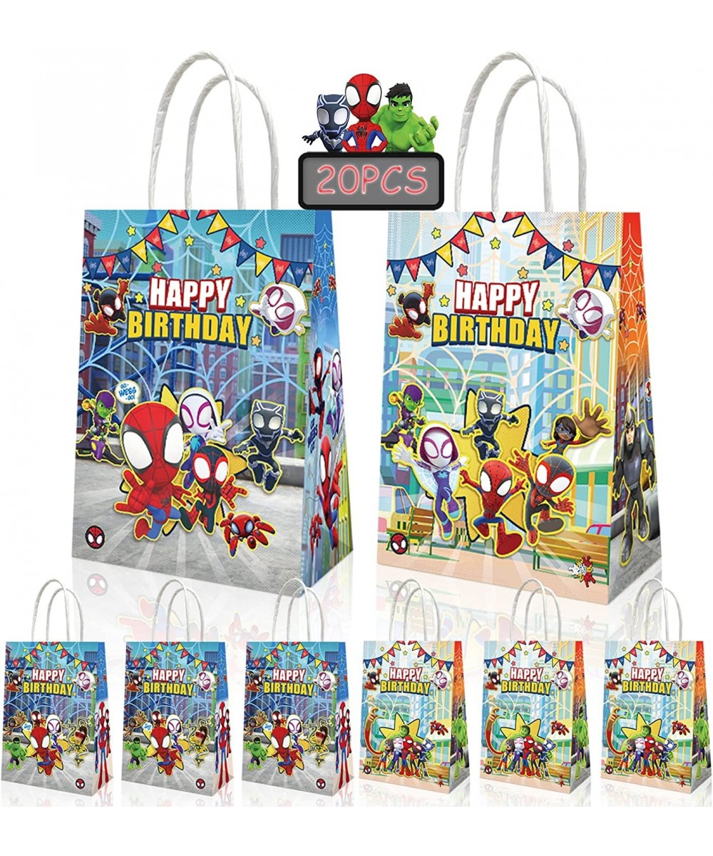 20Pcs Spidey and his amazing friends birthday decorations Cartoon Spider Party Gift Bags Birthday Party Decorations Birthday ...