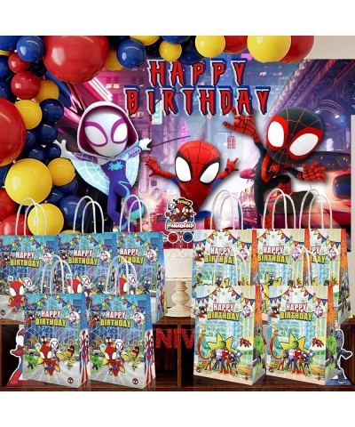 20Pcs Spidey and his amazing friends birthday decorations Cartoon Spider Party Gift Bags Birthday Party Decorations Birthday ...