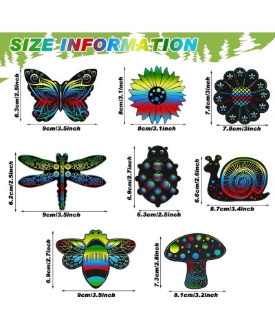 24 Pieces Animal Scratch Cards for Kids Butterfly Scratch Crafts Art Card Rainbow Spring Scratch Card Art Party Favors for DI...