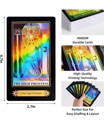 Tarot Cards with Guide Book Tarot Cards for Beginners 78 Original Surface Laser Tarot Cards Deck Fortune Telling Game for Beg...