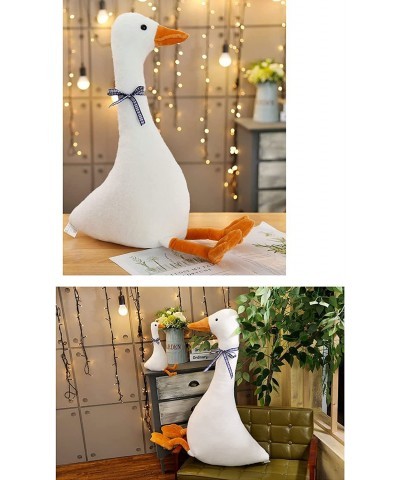 Goose Shaped Plush Toy with Bowknot White Cartoon Animal Stuffed Plush Toy Soft Big Goose Game Plush Doll for Kids Adults (30...