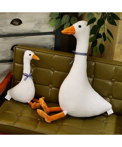 Goose Shaped Plush Toy with Bowknot White Cartoon Animal Stuffed Plush Toy Soft Big Goose Game Plush Doll for Kids Adults (30...