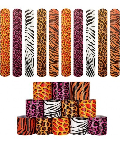 Jungle Safari Wild Animal Party Favors 50 Pcs Animal Print Slap Bracelet Retro Animal Pattern Slap Wristbands Prefect for Kid...