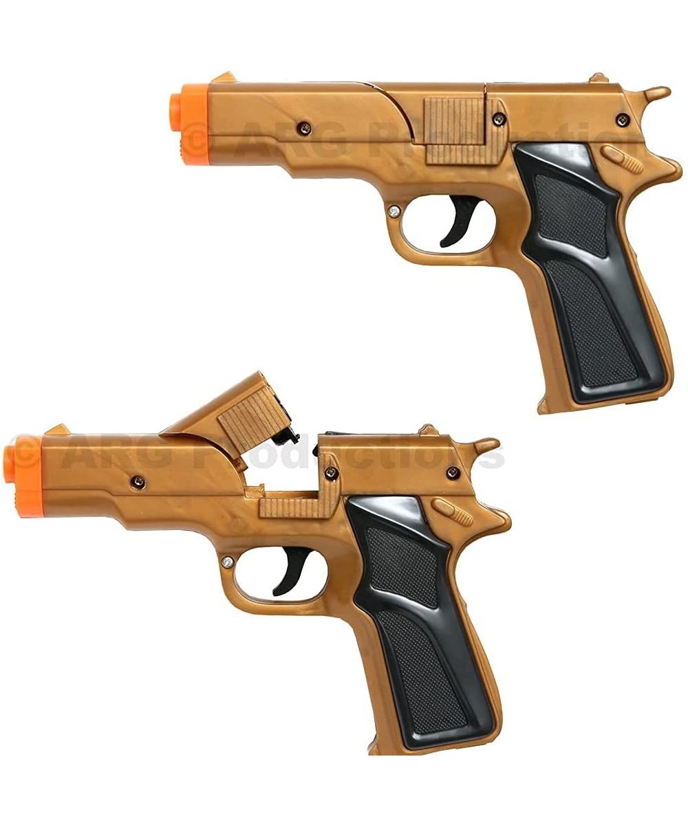 Set of 2 - Golden Cap Gun Toy Revolver Pistol Detective Police Cowboy $16.78 Gags & Practical Joke Toys