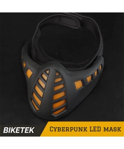 BIEKTEK Cyberpunk Mask LED Lighted Mask Half Face Tactical Mask For Festive Cosplay Halloween Costume Makeup Party Carnival $...