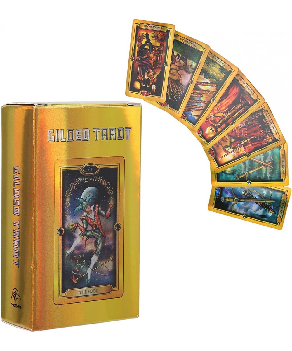 Tarot Decks Interactive Tarot Cards Hologram Paper Gold for Traveling Use for Family Party $18.70 Fortune Telling Toys