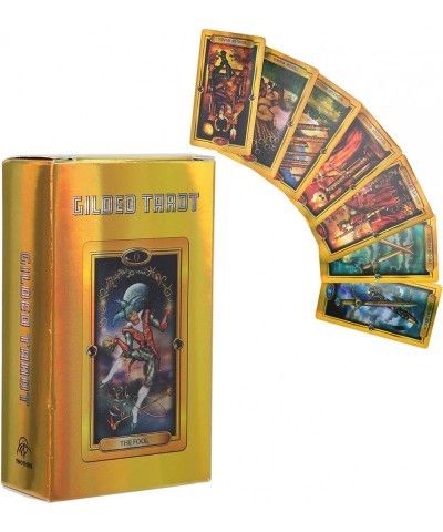 Tarot Decks Interactive Tarot Cards Hologram Paper Gold for Traveling Use for Family Party $18.70 Fortune Telling Toys