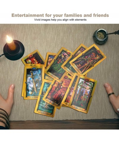 Tarot Decks Interactive Tarot Cards Hologram Paper Gold for Traveling Use for Family Party $18.70 Fortune Telling Toys