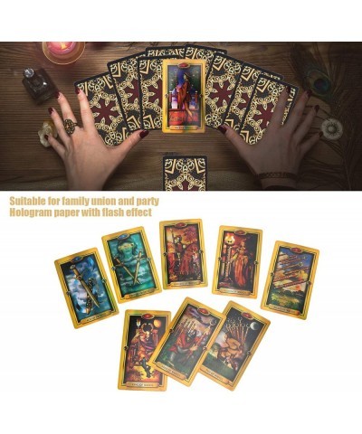 Tarot Decks Interactive Tarot Cards Hologram Paper Gold for Traveling Use for Family Party $18.70 Fortune Telling Toys